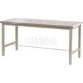 Global Equipment 48"W x 30"D Production Workbench - Stainless Steel Square Edge - Tan 242261-TN